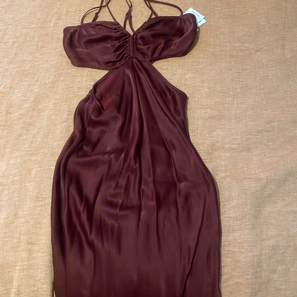 & other stories Burgundy cut out dress